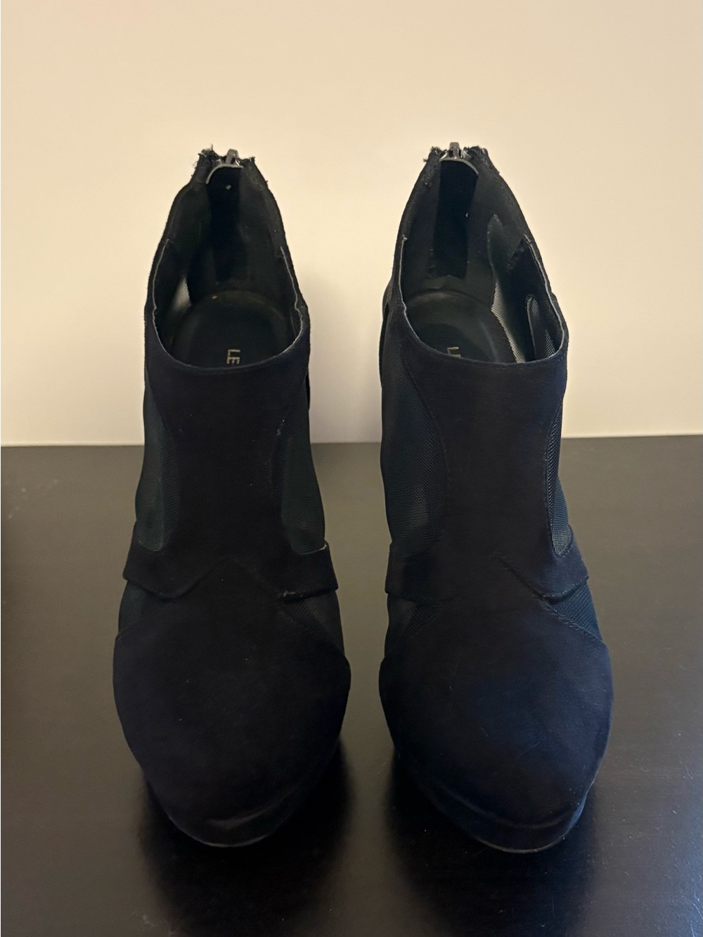 le chateau Black Suede Ankle Booties